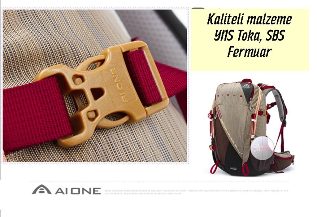 AIONE PROFESYONEL OUTDOOR SIRT ÇANTASI 30L = UNISEX (KAHVERENGİ) - 17