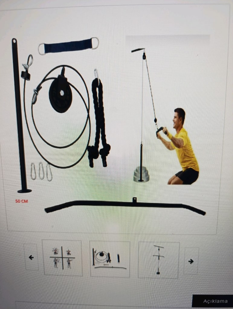tekli makara kablo fitness seti - 2