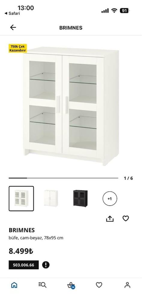 Ikea Brimnes model cam kapakli dolap bufe - 5