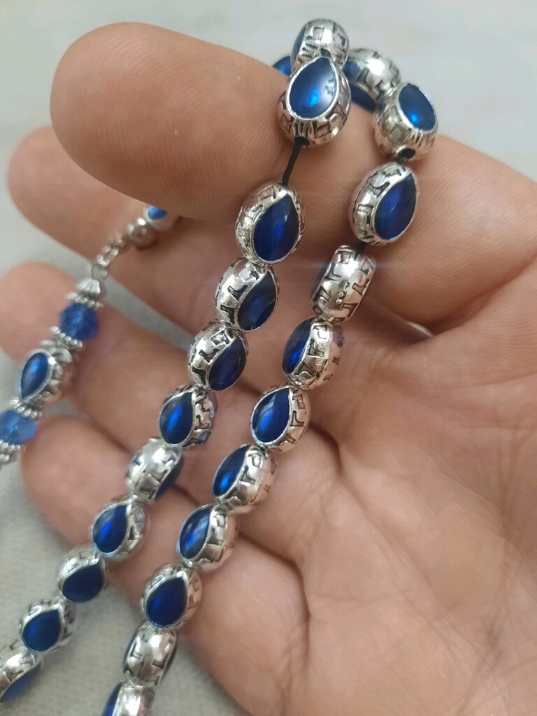 Gümüş kaplama kafesli tesbih - 2