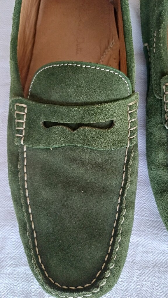Massimo Dutti Yeşil Süet Loafer Ayakkabı - 6