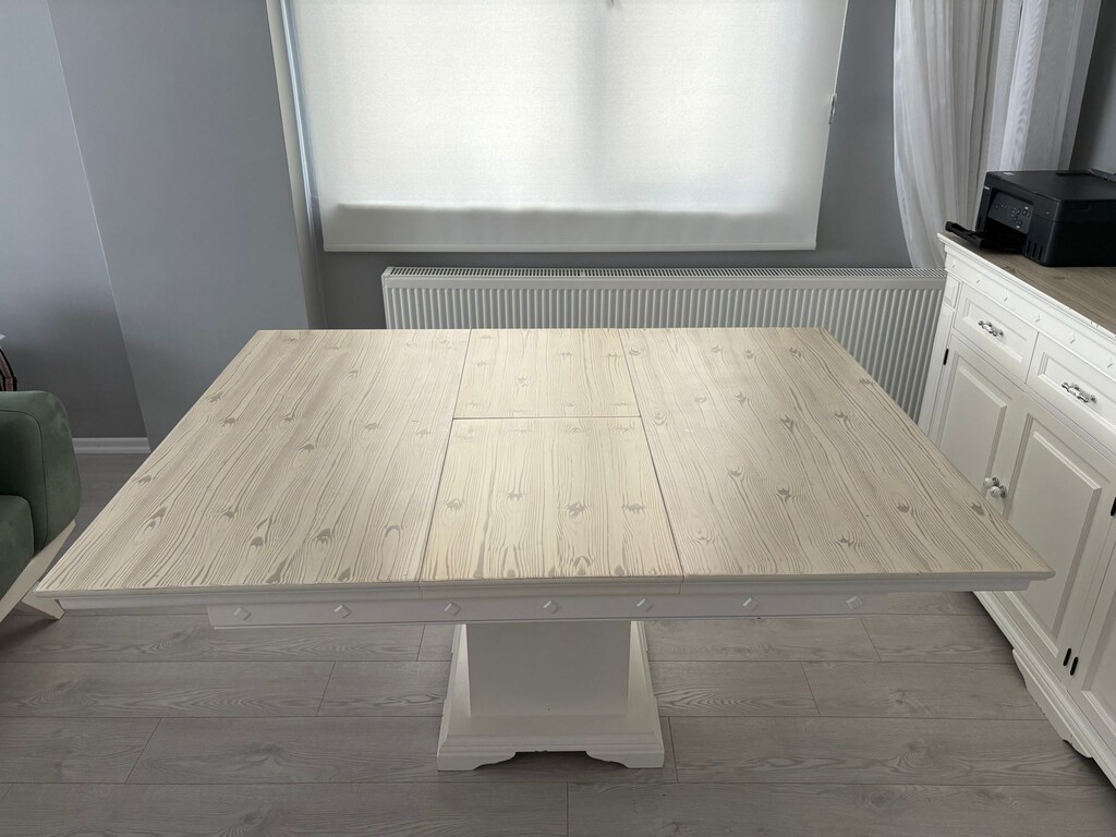 beyaz açılabilir yemek masası + 6 sandalye - 2