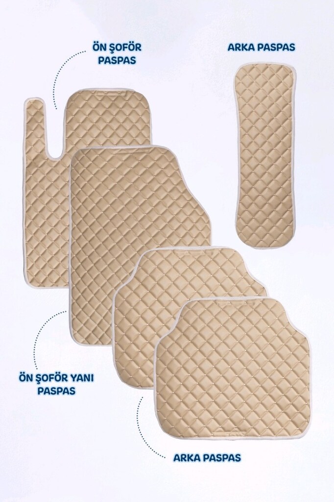 Deri-Kapitone Universal Oto Paspas Takımı Bej - 2