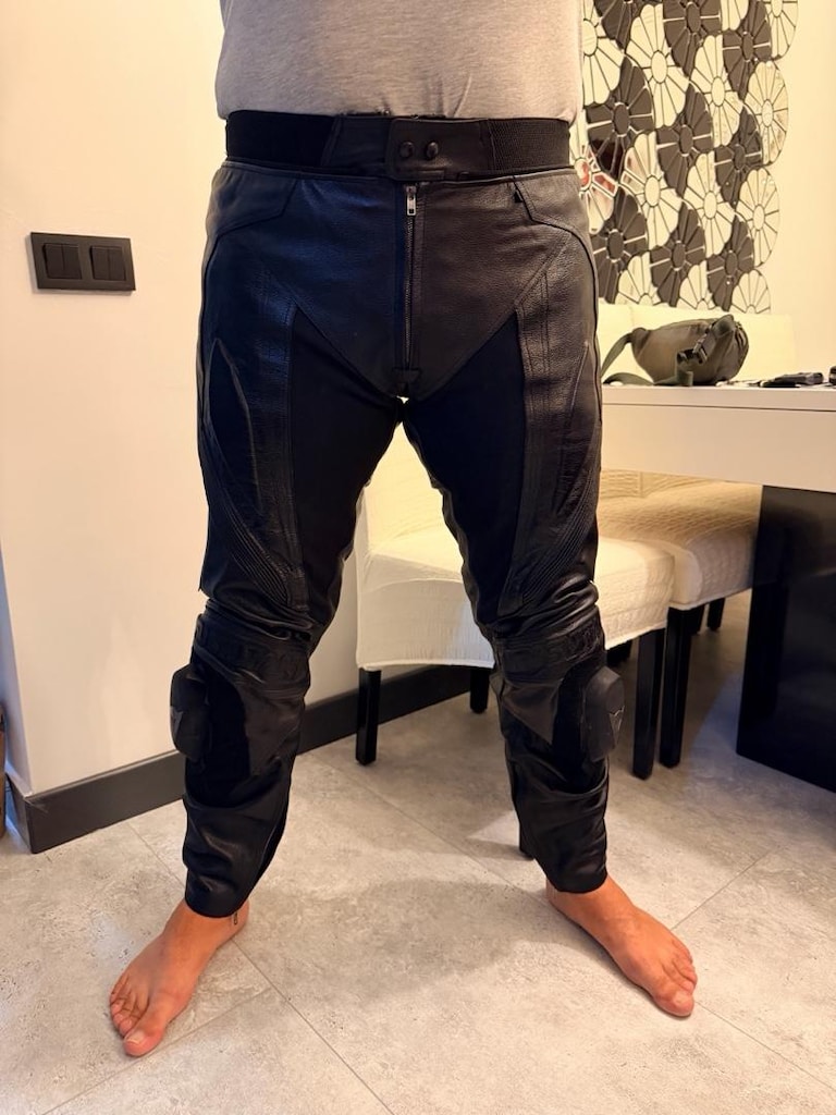 Kushitani deri motosiklet pantolonu Dainese slider dahil