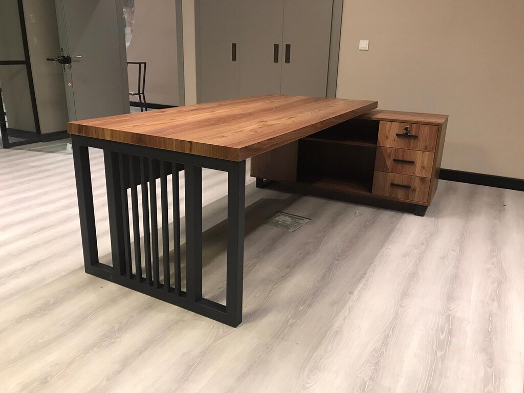 ETAJERLİ PERSONEL MASASI / ÇALIŞMA MASASI / DEMİRSA İRON ART - 15