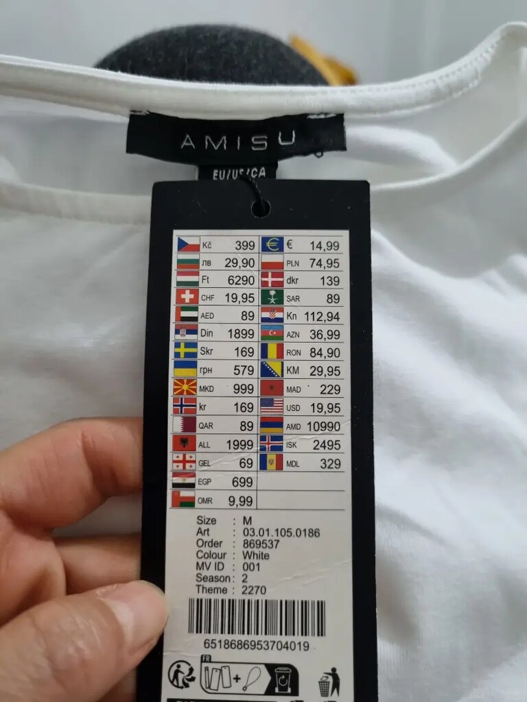 Amisu Marka Beyaz Renkli Bluz - 7