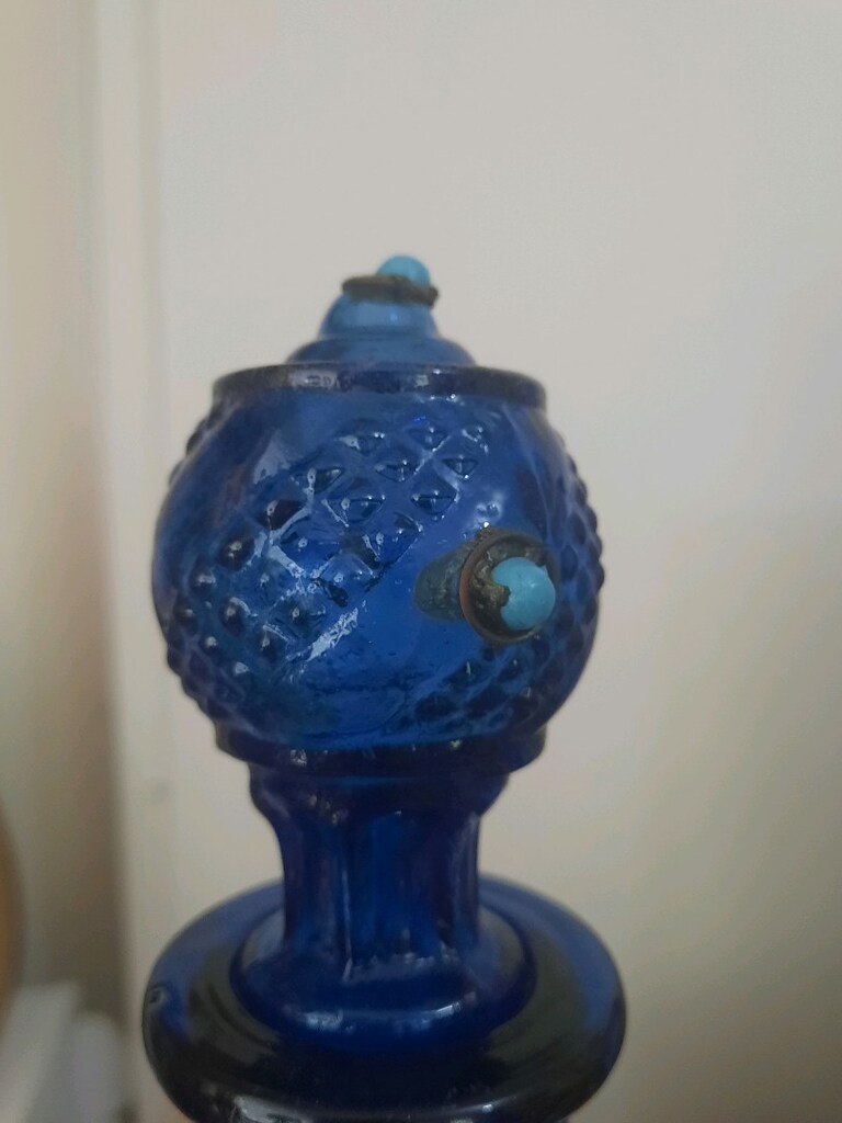 vintage iran işi süslemeli cam karaf - 3