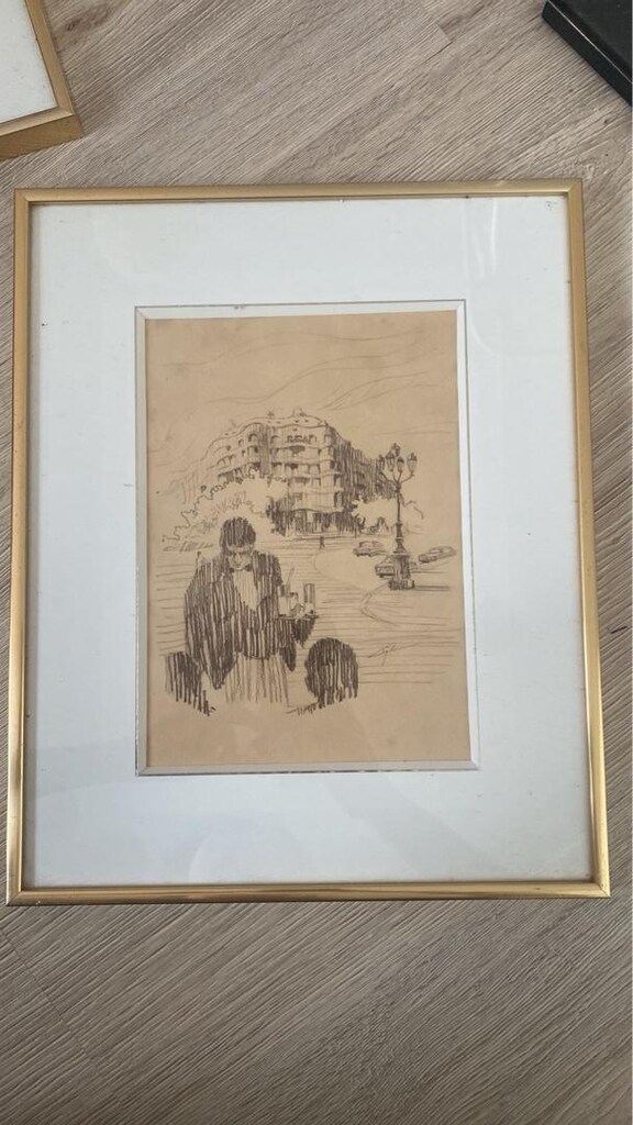 koleksiyon kara kalem resim ve altın varaklı çerçeveleri galeri remzi - 5