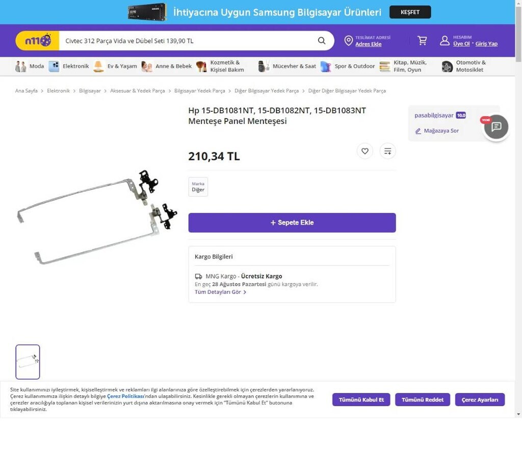 HP 15-DB1082NT Notebook Parçaları - 12
