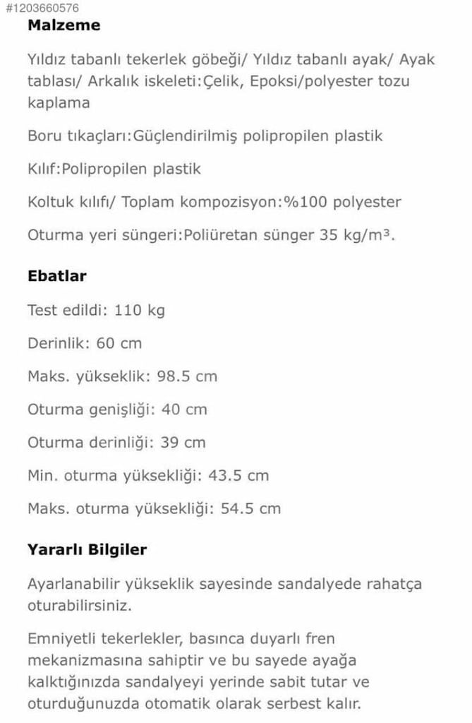 IKEA Toberget Çalışma Sandalyesi - 4