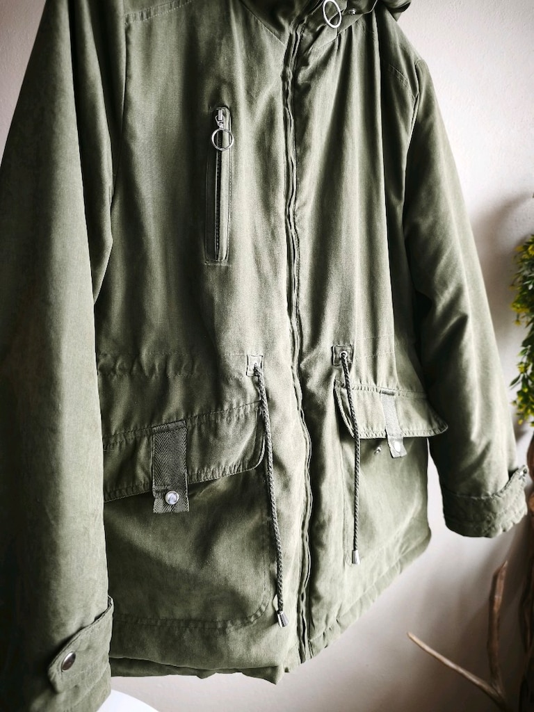 DeFacto İçi Peluş ve Kapitone Detaylı Haki Kadın Parka Mont – L Beden - 9