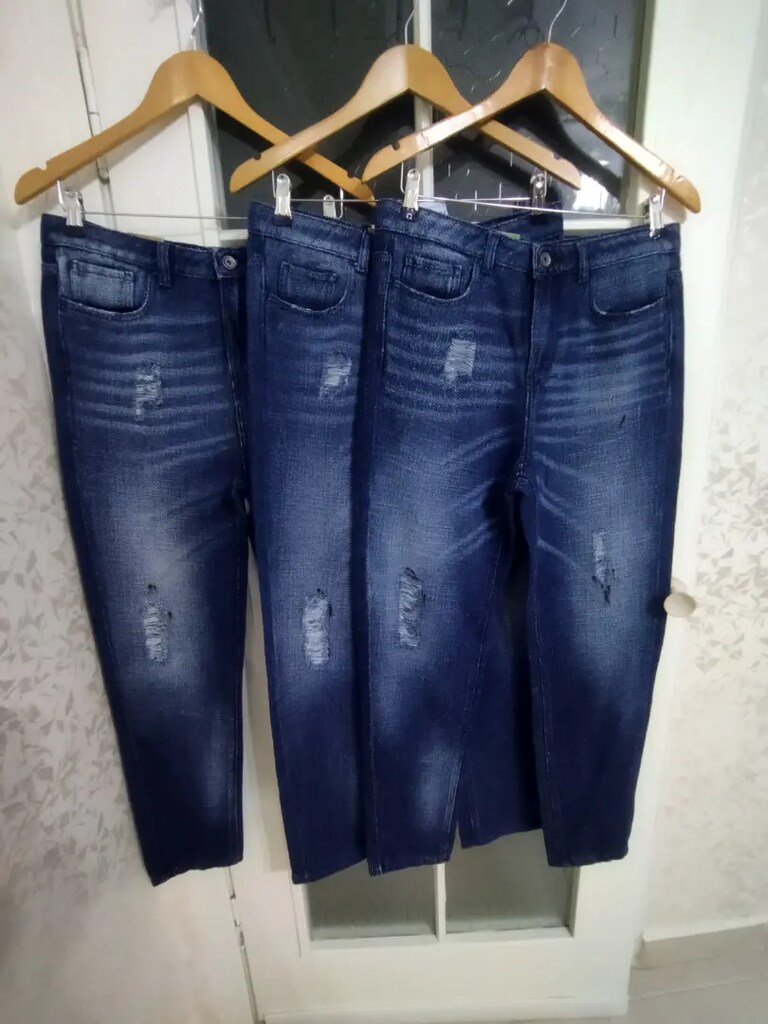 Bayan yırtık kot pantolon sıfır kullanılmamış - 9