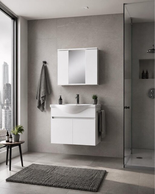 SIFIR BANYO DOLABI 80LİK KURULUM BİZE AİT