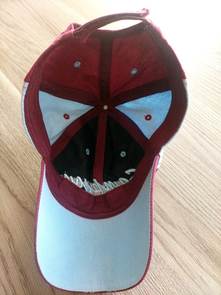 Bordo-Mavi yazı desenli taraftar şapka - 4