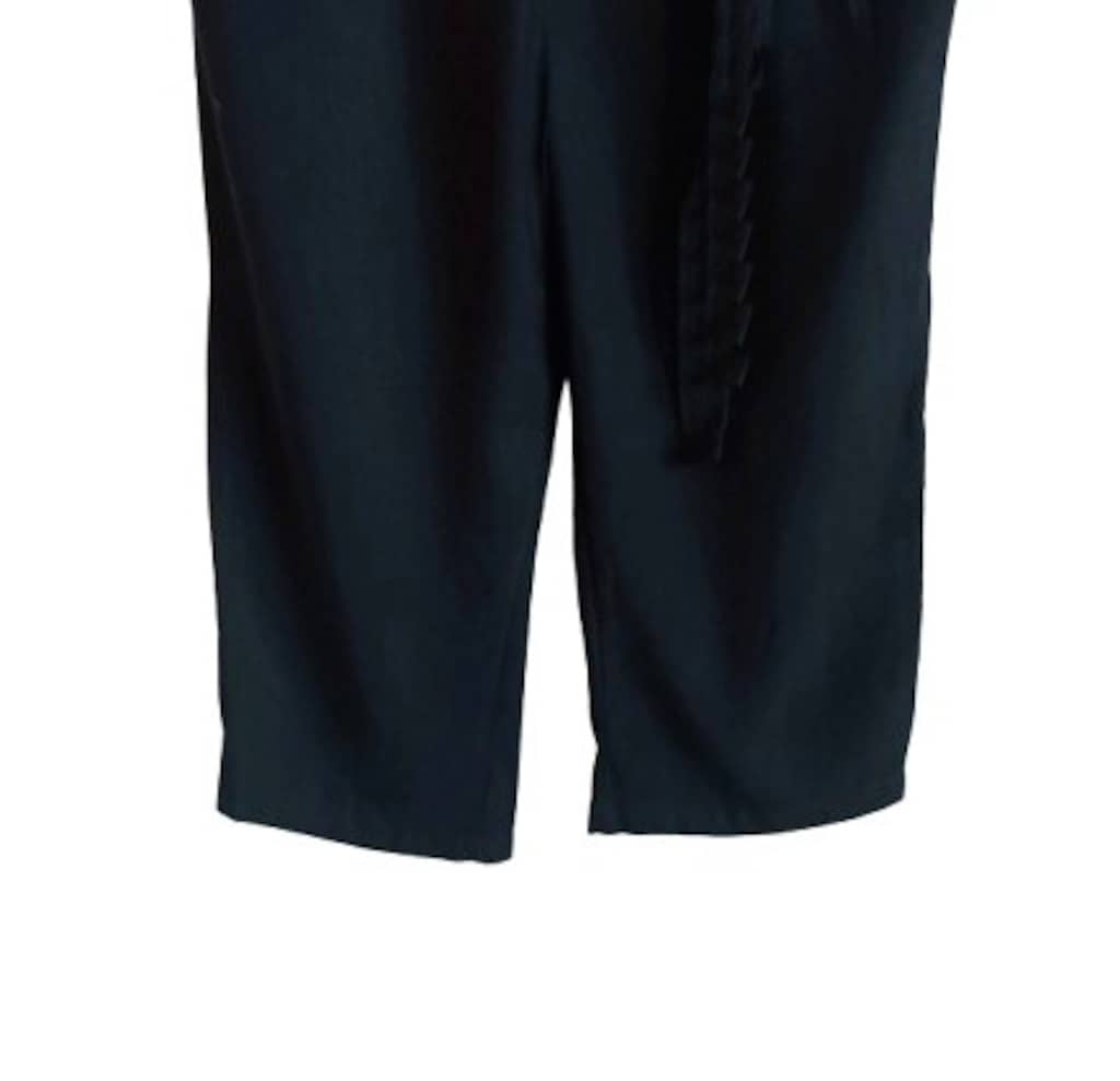 Bebe Plus Siyah Kuşaklı Bol Paça Yazlık Pantolon - 7