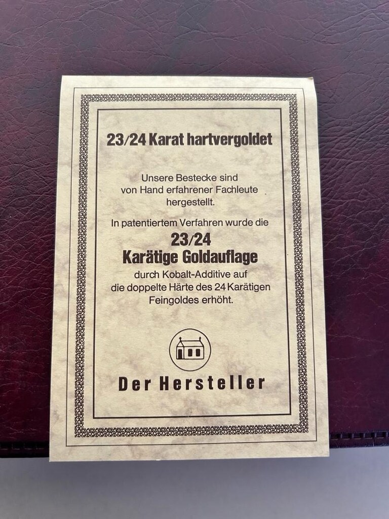Solingen Bestecke 23/24 Karat Altın Kaplama Çatal Kaşık Bıçak Takımı – - 2