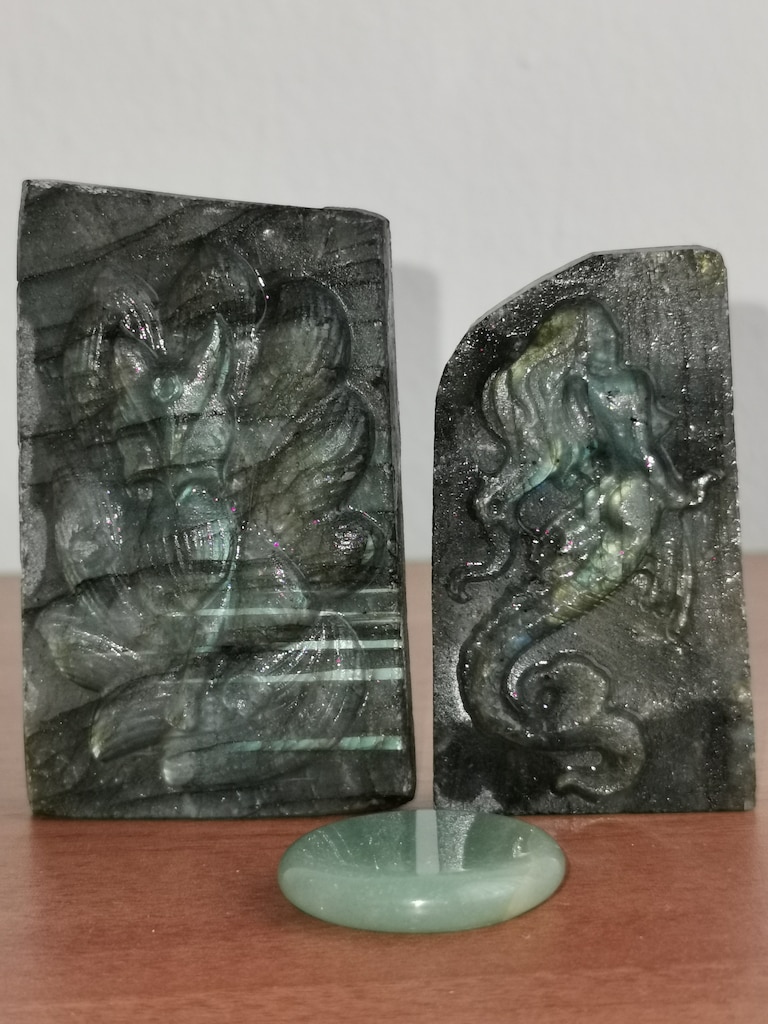 Labradorit Doğal Taş Carving İşçilik Obje - 5