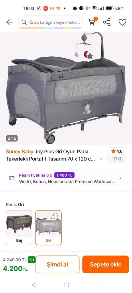 sunny baby joy plus oyun parklı 70x120 beşik yatak - 5