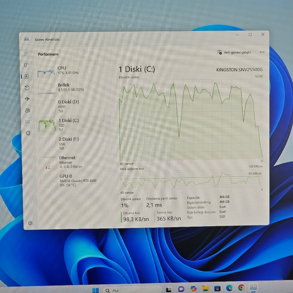 Hp Z2 G4 Workstation - E2144G 32GB RTX 4000 8GB 500GB NVMe W11pro - 7
