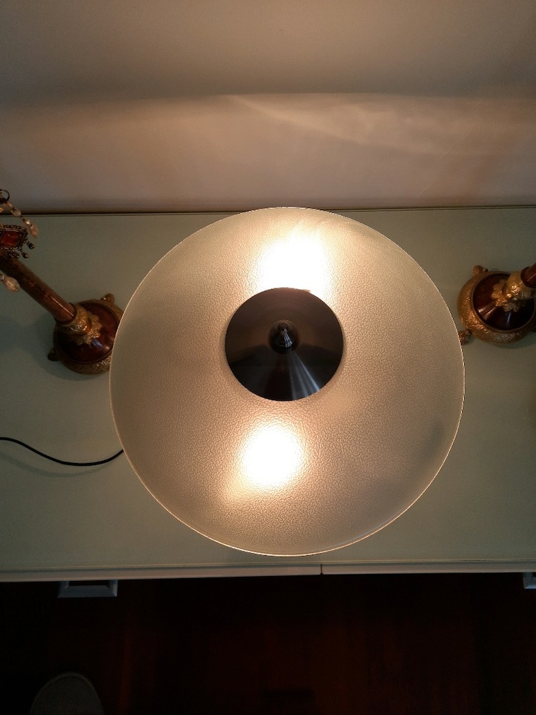 abajur cam başlıklı metal abajur masa lambası - 4