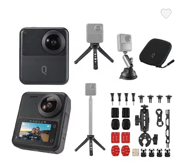 Kandao QooCam 3 Motosiklet Aksiyon 360 Derece Kamera Set