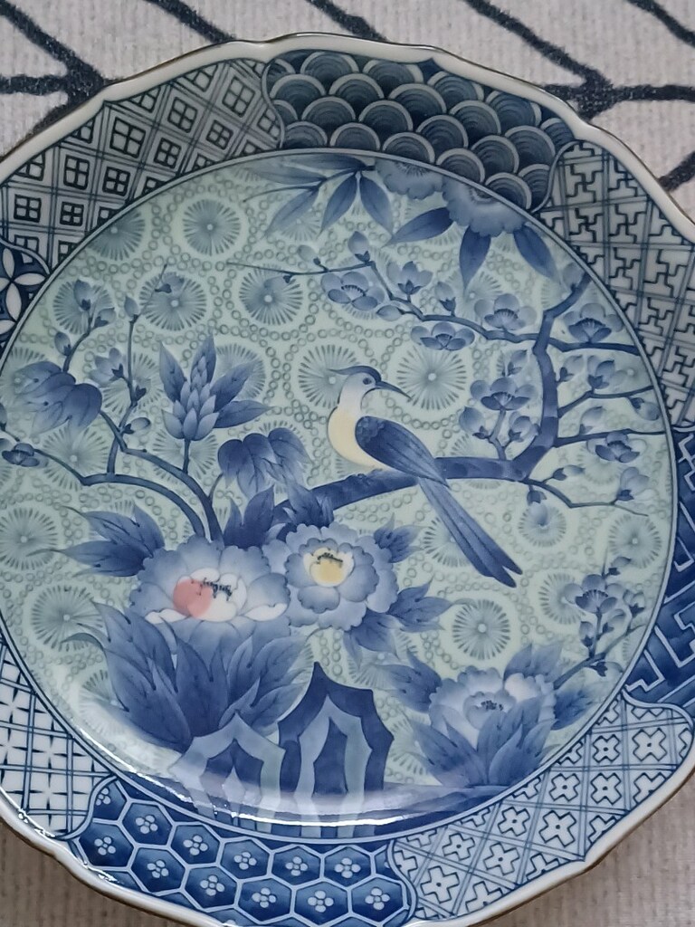 Koleksiyonluk Mavi Beyaz (Blue Blanc) İmzalı Japon Duvar Tabağı - 6