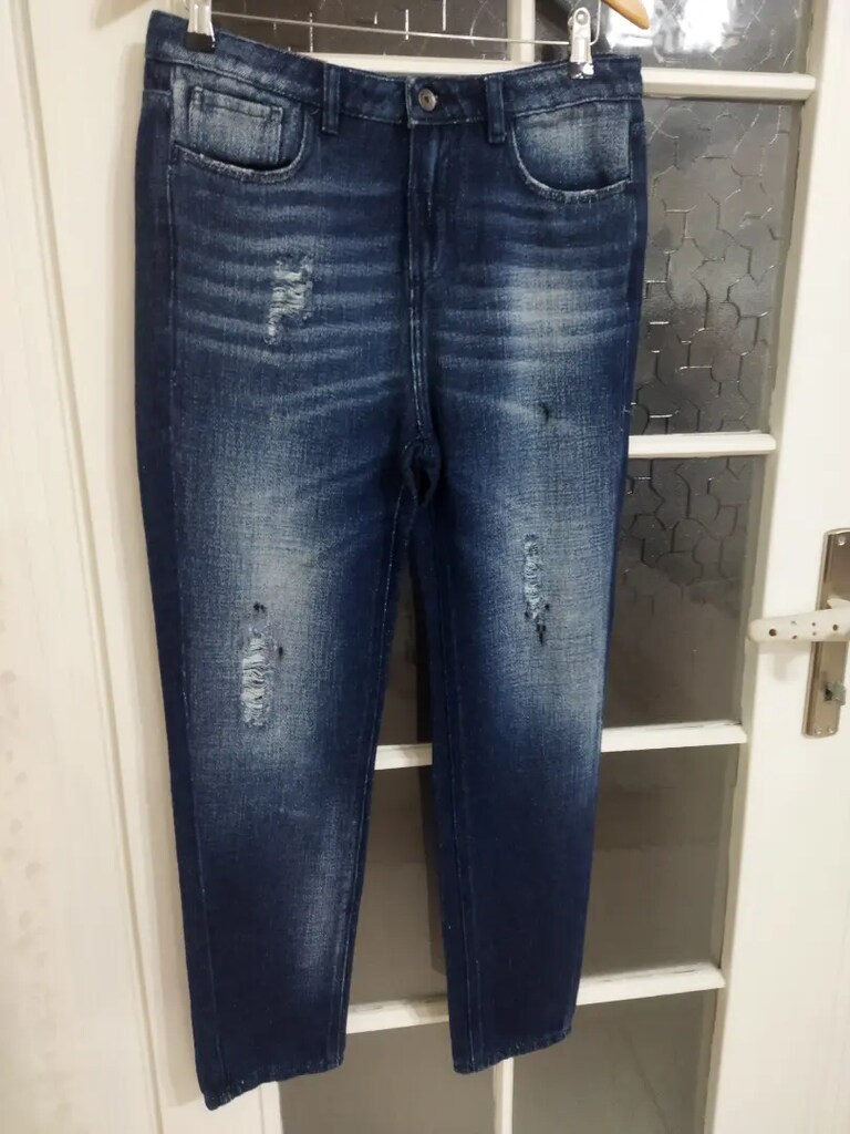 Bayan yırtık kot pantolon sıfır kullanılmamış - 2