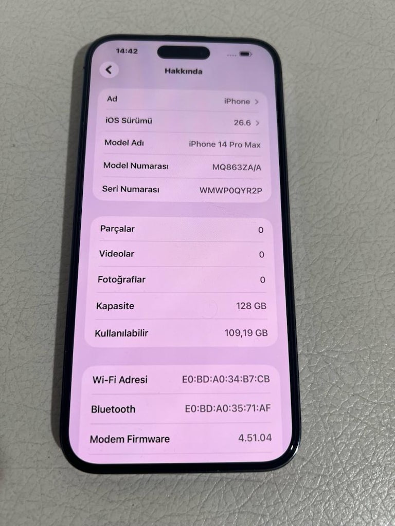IPONE 14 PMAX 128 GB DEYİŞENSİZ PİL 83 YURT DIŞI KAPALI - Sıfırından ...