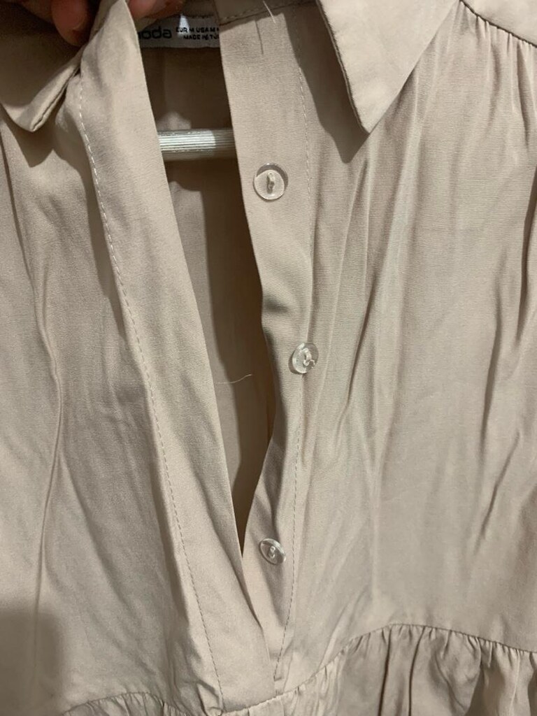 Fullamoda M-L-XL Bej midi Gömlek Elbise - 7