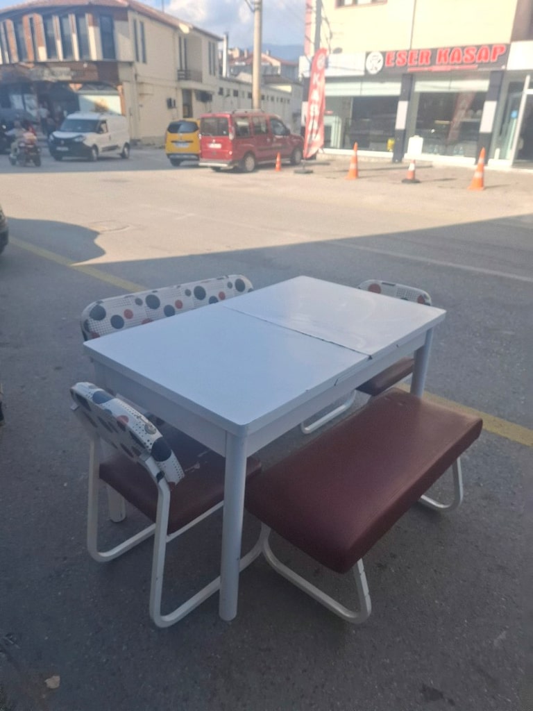 masa sandalye takımı bankli puflu 1sanfalye parasına - 2