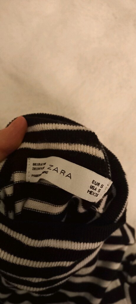 zara s beden çizgili balıkçı yaka elbise - 6