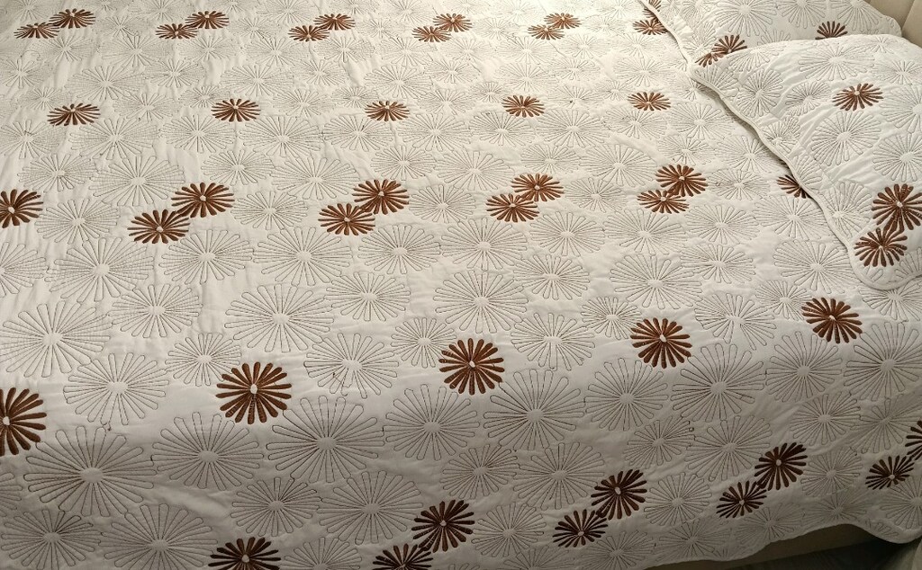 Kapitone Yatak Örtüsü Çiçek Desenli - 17