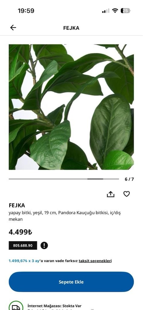 145 CM IKEA FEJKA YAPAY BİTKİ (Pandora Kauçuğu) Yeşil + SAKSI HEDİYELİ - 6