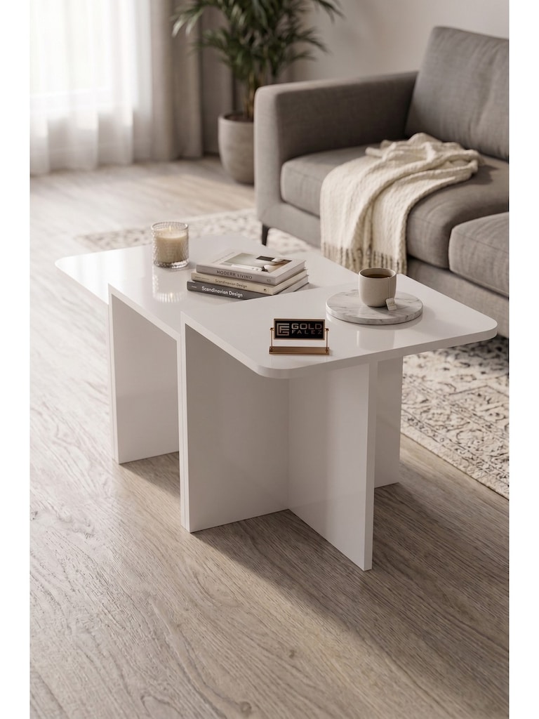 ORTA SEHPA, 3' LÜ MODERN YAN SEHPA, MODERN SALON SEHPA TAKIMI - 12