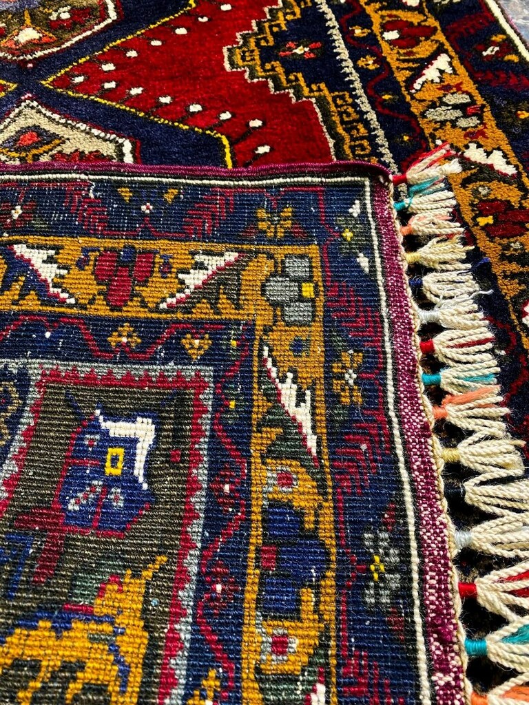 90x183... Yahyalı Kirman El dokuma kök boya sıfır sandık yenisi .. - 5