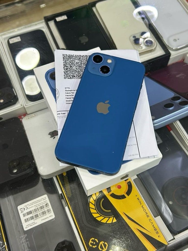 İPHONE 13 128 GB PİL SERVİS TEMİZ ORJINAL KUTU FATURA ŞARJ KILIF - 3