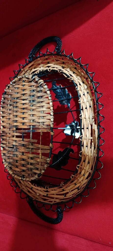Perforje el yapımı tel metal üzüm desenli sepet 45×30.cm derinlik 10cm - 6