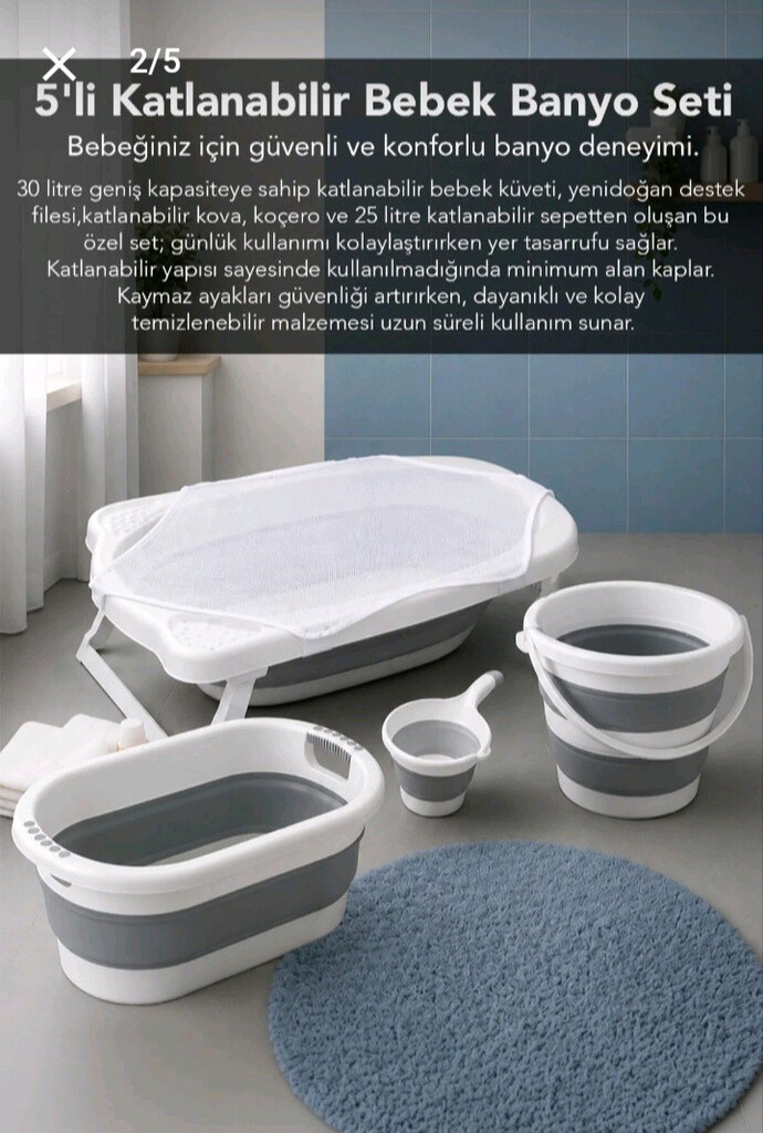 Bebek Banyo Küveti Seti Akordiyon Tip - 2