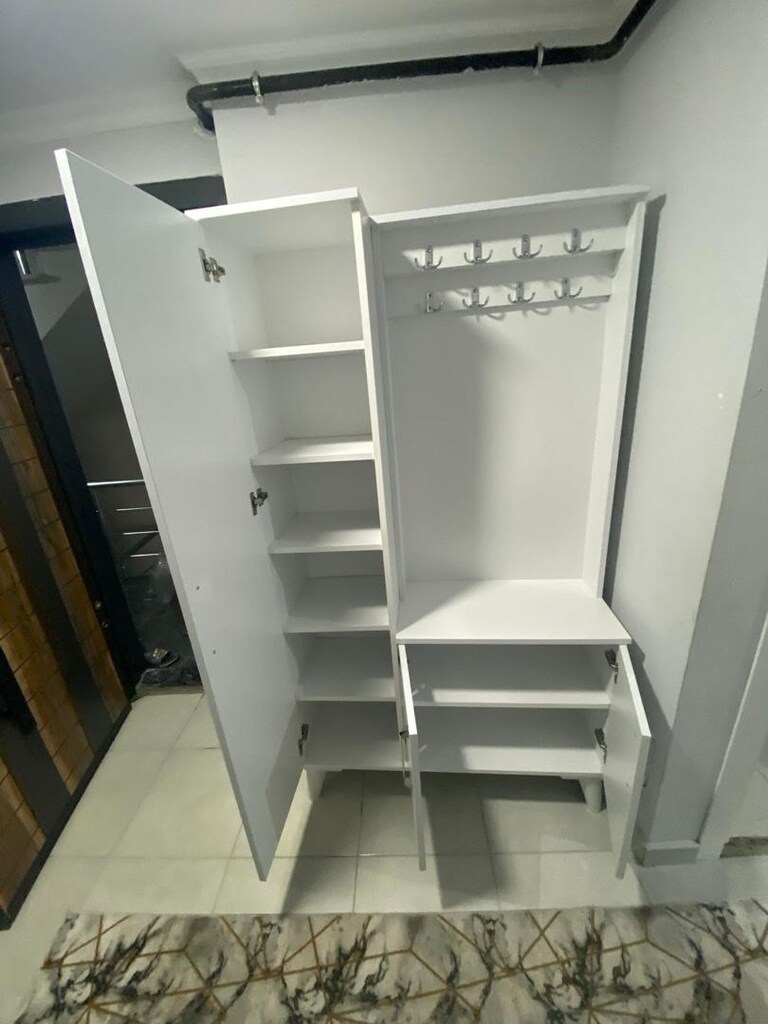 beyaz kaliteli portmanto vestiyer ayakkabılık - 4