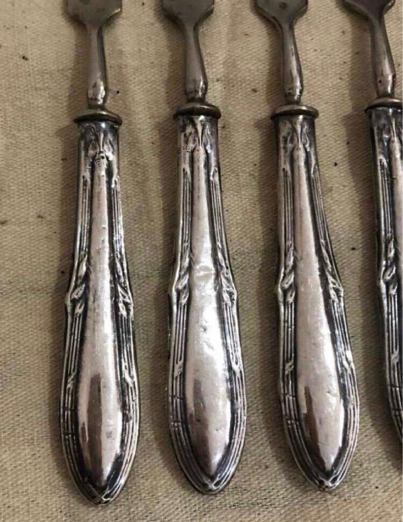 Gümüş saplı pasta servis takımı - 11