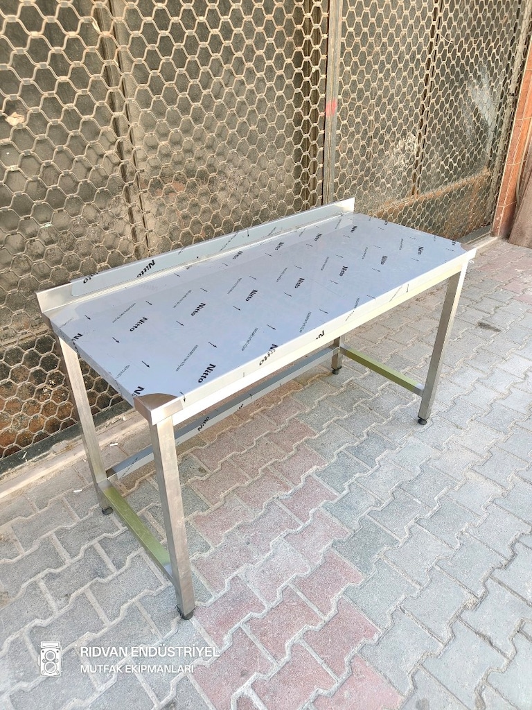 krom tezgah krom çalışma tezgahı endüstriyel hazır mutfak 140 cm krom - 5