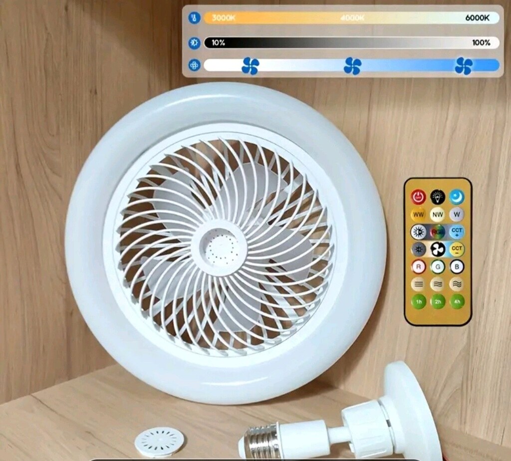 Çok fonksiyonlu tavan vantilatör led ışık hem renk seçeneği sıfır kuma - 6