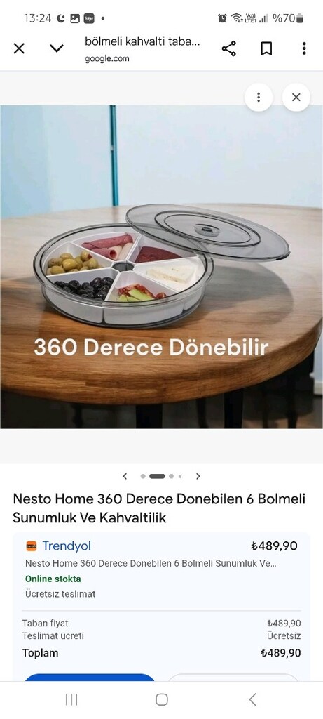 Dönerli sunum tabağı. 360 derece dönebilen. Kahvaltılık,çerezlik. - 8