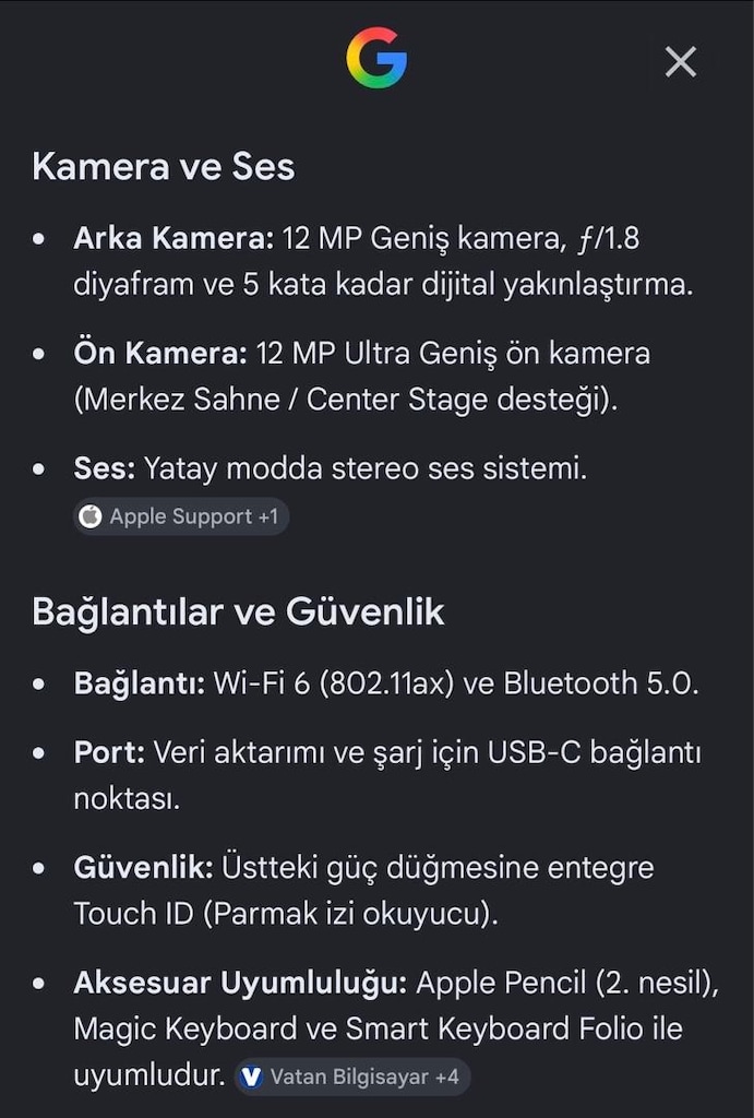 Apple iPad Air 5 (M1) 64 GB Wi-Fi Uzay Grisi | Kozmetik Kusursuz - 8