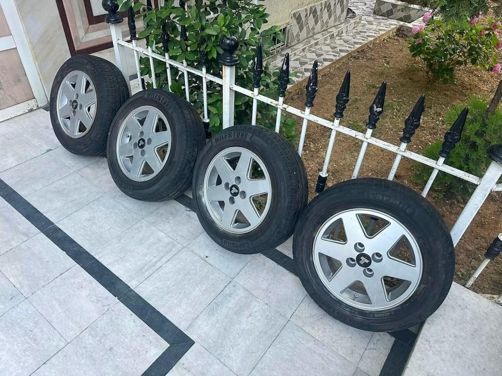 6 kol jant lastik takımı Sıfır Ayarında Milestone 185.65.14.dir 4x100 - 2