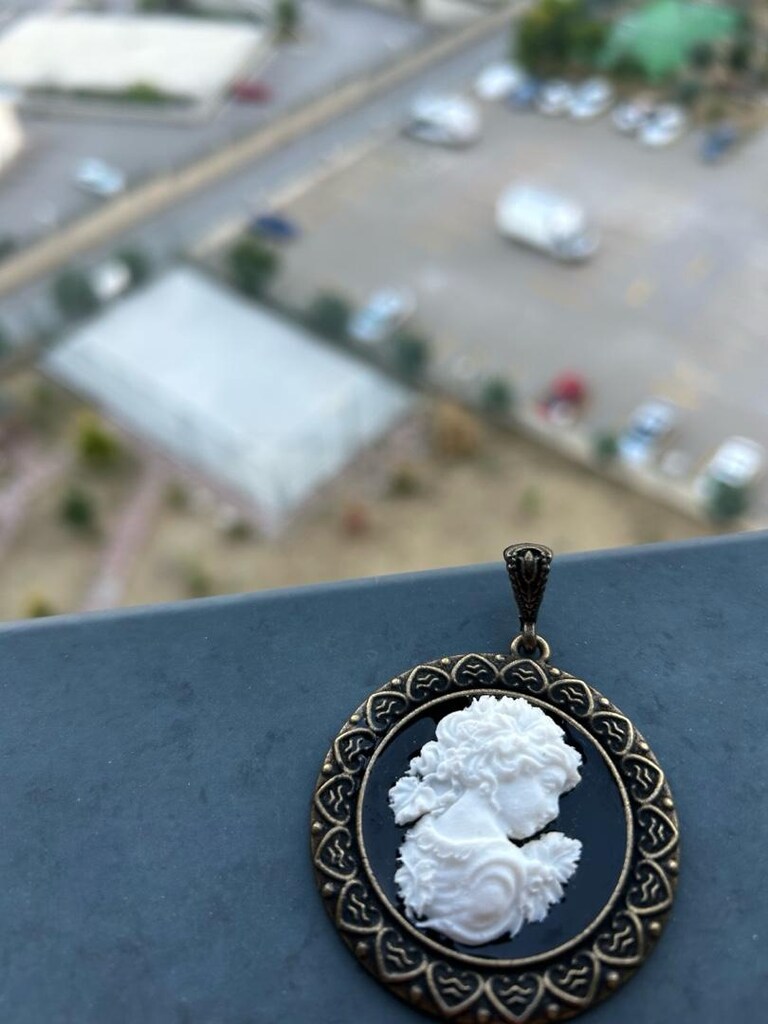 Vintage Cameo büyük boy kolye - 4