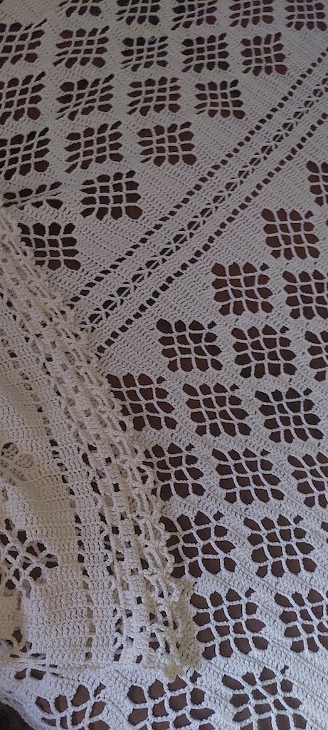 YATAK ÖRTÜ 210/200CM VİNTAGE AVRUPA KALIN DANTEL BEYAZ - 8