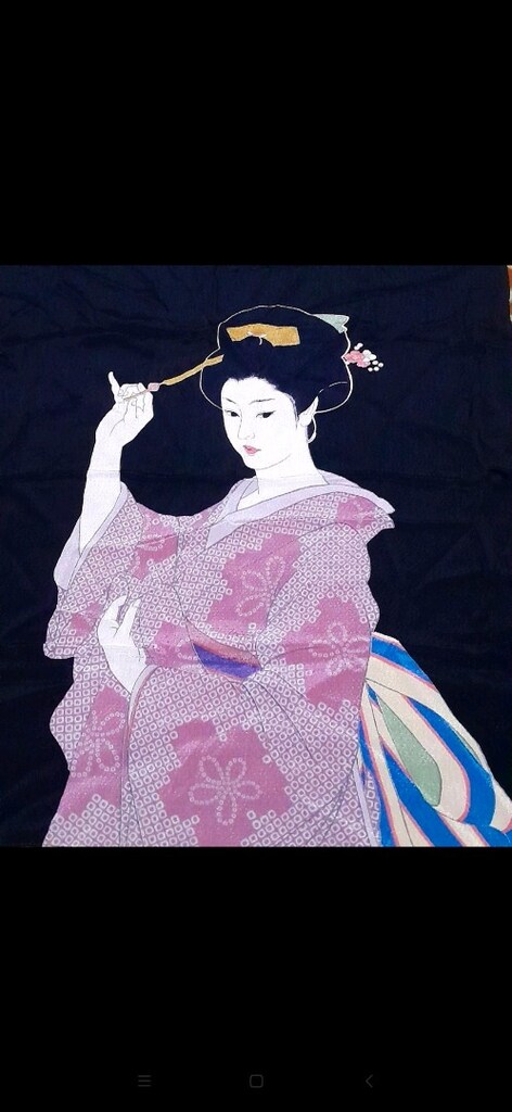 vintage japon markalı eşarp fular örtü pano tablo olarak da kullanılab - 4