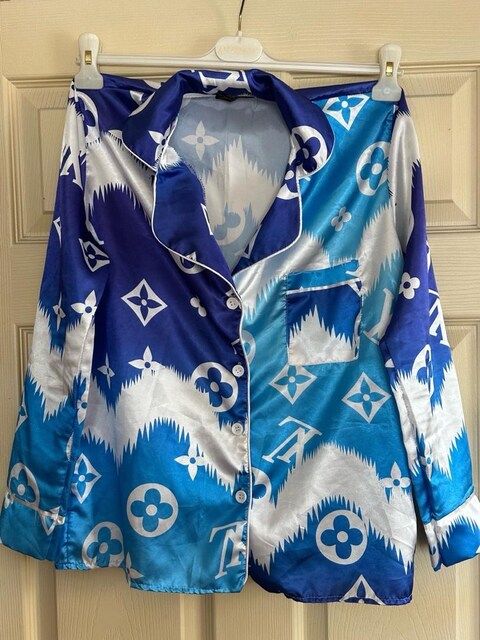 louis vuitton saten pijama üstü