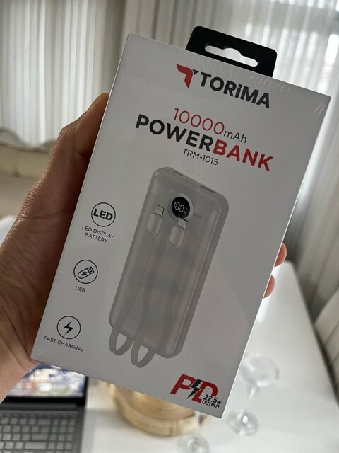 22.5 W Hızlı Şarj 10 Bin Powerbank 2 Kablolu